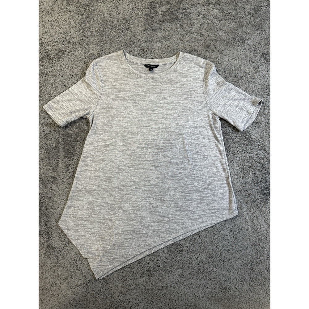 Women's Banana Republic Heathered Gray Top Hankerchief Hem Short Sleeve Size M